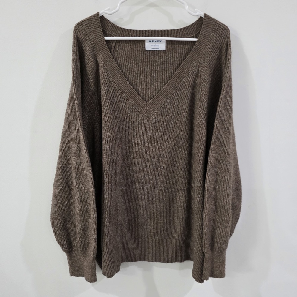 Old Navy Womens Sweater Size 3X Knit Brown Minimalist Cozy Basic